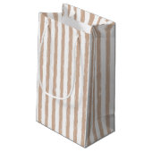 Petit Sac Cadeau Preppy Tan Peint Stripes Monogramme et nom (Dos Angle)