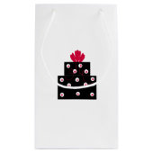 Petit Sac Cadeau Présenté Noir Moderne Avec Bow (Dos)