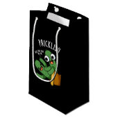 Petit Sac Cadeau Pricklish Funny Cactus Puns Dark BG (Devant Angle)