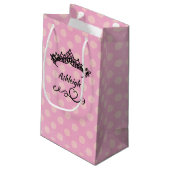 Petit Sac Cadeau Princesse Tiaras et Coeurs sur papier d'enveloppem (Dos Angle)