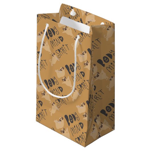 Petit Sac Cadeau Pugs de yoga (Devant Angle)