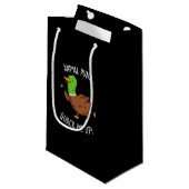 Petit Sac Cadeau Puns Animaux Quack Me Up Funny Pun Canard Dark BG (Devant Angle)