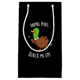 Petit Sac Cadeau Puns Animaux Quack Me Up Funny Pun Canard Dark BG