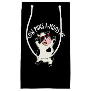 Petit Sac Cadeau Puns de vache Amoos Me Funky Animal Pun Dark BG