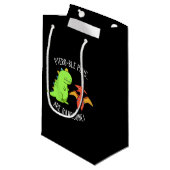 Petit Sac Cadeau Puns Ptéro-Bles Sont Rawrsome Dinosaur Pun Dark BG (Devant Angle)