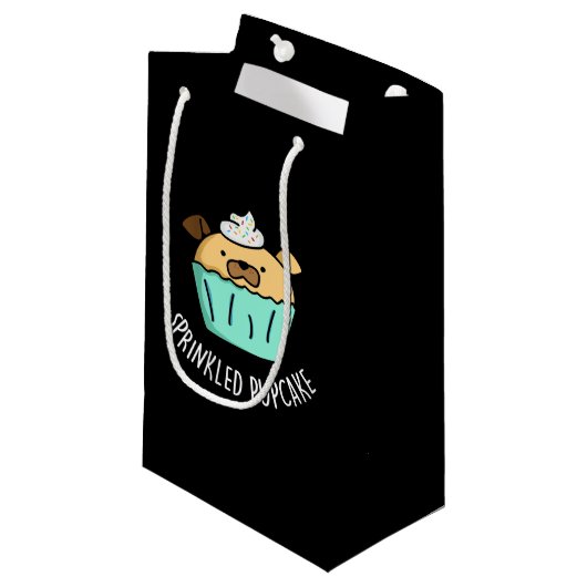 Petit Sac Cadeau Pupcake Pupcake Pupcake Pun Dark BG (Devant Angle)