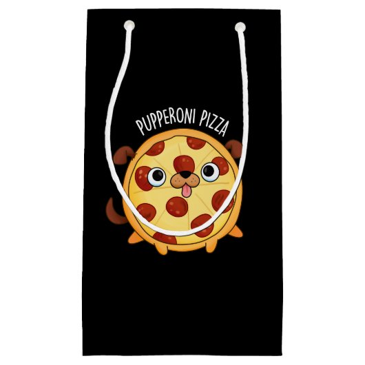 Petit Sac Cadeau Pupperoni Pizza Funny Pizza Pun Dark BG (Devant)