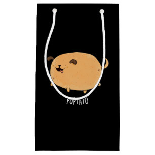 Petit Sac Cadeau Puptato Funny Puppy Potato Pun Dark BG