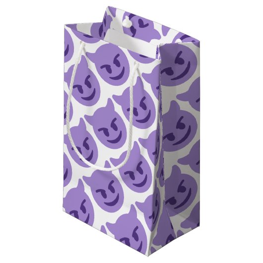 Petit Sac Cadeau Purple Devil Emoji (Devant Angle)