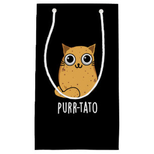 Petit Sac Cadeau Purr-tato Funny Chat Pun de pomme de terre Dark BG