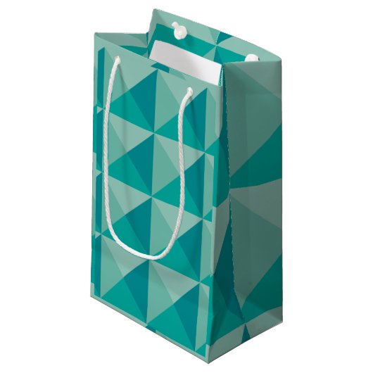 Petit Sac Cadeau Pyramides Turquoise (Devant Angle)