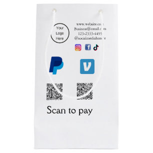 Petit Sac Cadeau Q R code PayPal venmo scanner payer ajouter médias