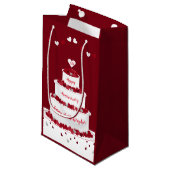 Petit Sac Cadeau quarantième Gâteau rouge d'anniversaire de mariage (Devant Angle)