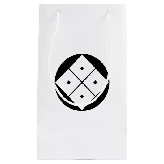 Petit Sac Cadeau Quatre yeux carrés dorés dans un gâteau de riz (Devant)