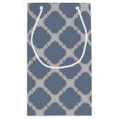 Petit Sac Cadeau Quatrefoil gris bleu (Dos)