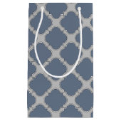 Petit Sac Cadeau Quatrefoil gris bleu (Devant)