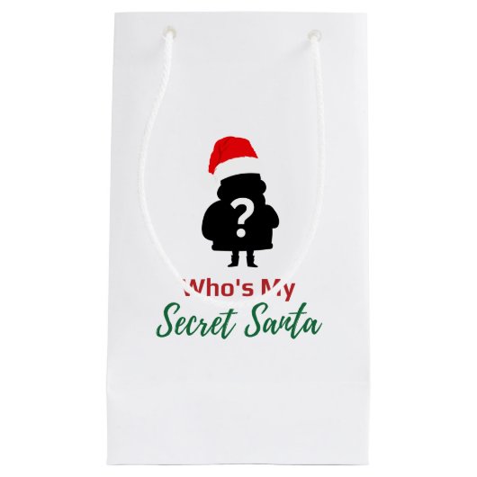 Petit Sac Cadeau Qui est My Secret Père Noël (Devant)