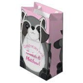 Petit Sac Cadeau Raccoon Baby shower rose (Dos Angle)