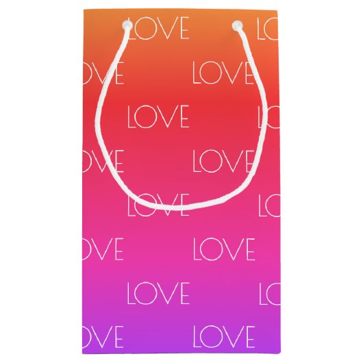 Petit Sac Cadeau Rainbow Gradient Love Texte personnalisé (Dos)