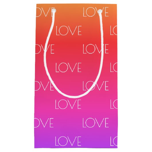 Petit Sac Cadeau Rainbow Gradient Love Texte personnalisé (Devant)