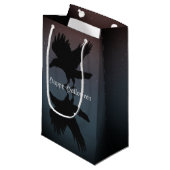 Petit Sac Cadeau Ravens Birds Night Starry Sky Grunge (Devant Angle)