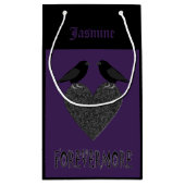 Petit Sac Cadeau Ravens gothiques et Black Heart Custom (Dos)