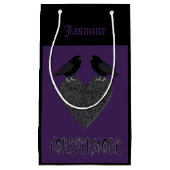 Petit Sac Cadeau Ravens gothiques et Black Heart Custom (Devant)