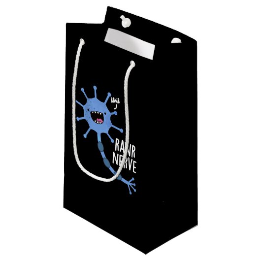 Petit Sac Cadeau Rawr Nerve Funny Neuron Nerve Pun Dark BG (Devant Angle)