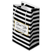 Petit Sac Cadeau Rayé noir et blanc des textes faits sur commande (Dos Angle)