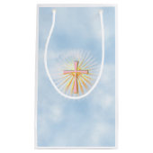 Petit Sac Cadeau Rayons de lumière de la Croix Religieuse (Devant)