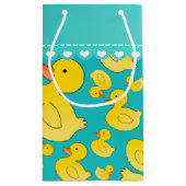 Petit Sac Cadeau Rayure bleue de rubberducks nommés faits sur (Dos)