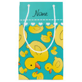Petit Sac Cadeau Rayure bleue de rubberducks nommés faits sur (Devant)