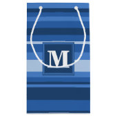 Petit Sac Cadeau Rayures bleues monogramme (Dos)