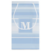 Petit Sac Cadeau Rayures de bleus layette de monogramme (Dos)