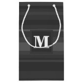 Petit Sac Cadeau Rayures de charbon de monogramme (Dos)