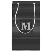Petit Sac Cadeau Rayures de charbon de monogramme (Devant)