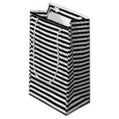 Petit Sac Cadeau rayures noir et blanc (Devant Angle)