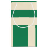 Petit Sac Cadeau Rayures vert foncé et blanc cassé (Dos)