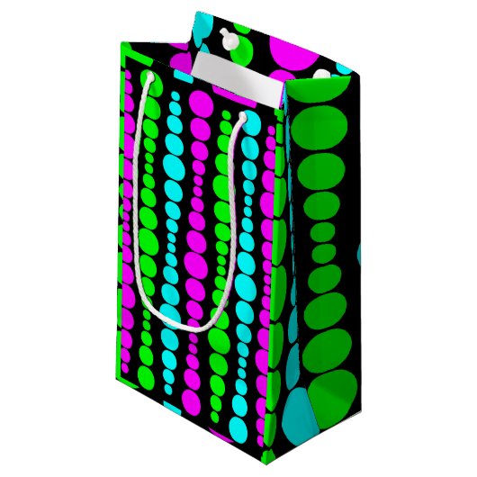 Petit Sac Cadeau Rectangles Modernes Néon (Devant Angle)