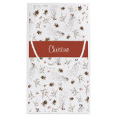 Petit Sac Cadeau Red Boho Woodland Winterberry Monogram (Dos)