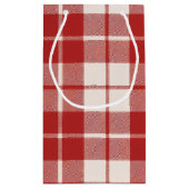 Petit Sac Cadeau Red Candy Cane Christmas Plaid (Dos)