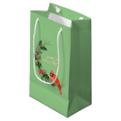 Petit Sac Cadeau Red cardinal Bird Holly Berry Christmas (Devant Angle)