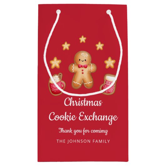 Petit Sac Cadeau Red Christmas Cookie Exchange Cute Gingerbread Hom (Dos)