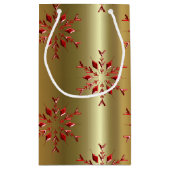 Petit Sac Cadeau Red Christmas Stars on Gold (Dos)
