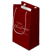 Petit Sac Cadeau Red Modern Minimalist Merry Christmas (Dos Angle)