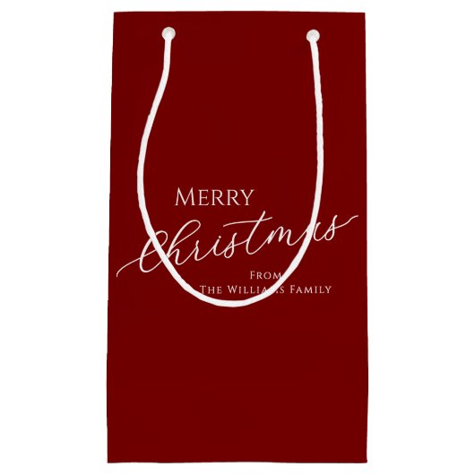 Petit Sac Cadeau Red Modern Minimalist Merry Christmas (Devant)