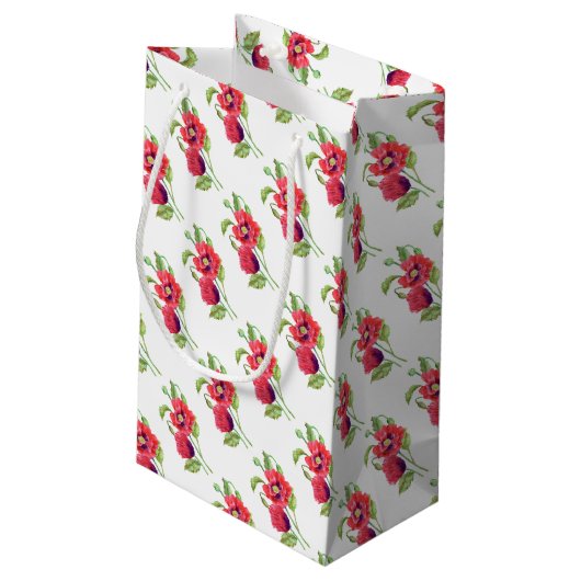 Petit Sac Cadeau Red Poppies Floral Art (Dos Angle)
