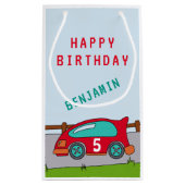 Petit Sac Cadeau Red Racing Car Joyeux Anniversaire (Dos)