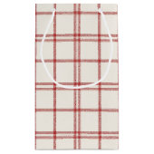 Petit Sac Cadeau Red Snow Trail Christmas Plaid (Dos)