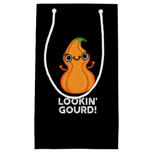 Petit Sac Cadeau Regard Gourd Funny Veggie Pun Dark BG (Devant)